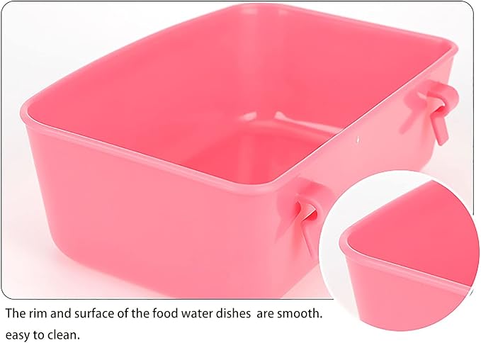 Pack of 3 Rabbit Feeder Waterer Chicken 15 OZ Guinea Pig Cage Bowl Food Water Container Hanging Feeding Dish Coop Cup Treats Drinker for Pigeon Dove Puppy Cat Bird Bath Basin Hamster Bed