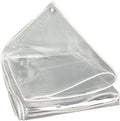 6x10 ft Winter Chicken Cover with Heavy Duty PVC Construction, Transparent for Sunlight, Metal Eyelets and Double Stitched Edges for Stability
