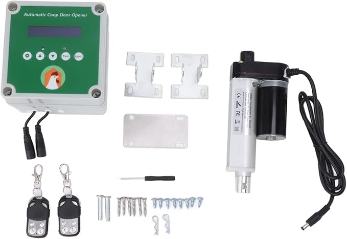 Haofy Automatic Chicken Coop Opener Linear Actuators Electric Poultry House Door Motor Kit with Light, Automatic Chicken Coop Door Opener,Closer (US Plug)