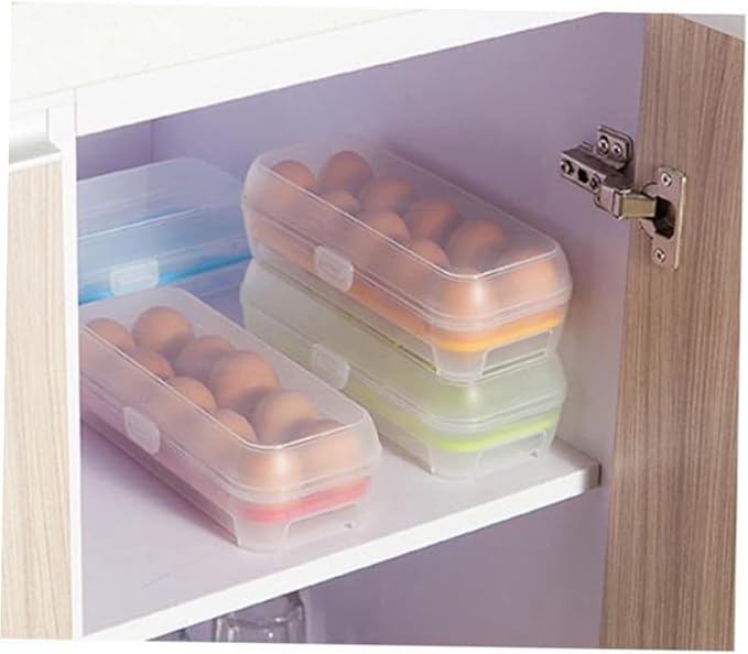 ARTIBETTER 2pcs Egg Holder Storage Rack Plastic Tray Eggs Storage Container Kitchen Organizers Random Color
