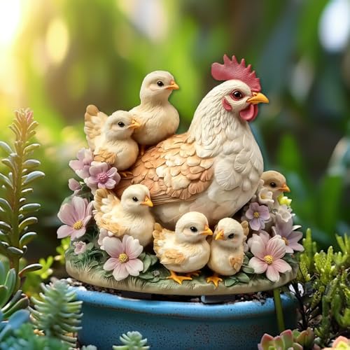 Garden Stake Decor, Acrylic 2D Flat Animal Statue - 9.13 x 11.8 inches, Hens and Chicks - Image 4