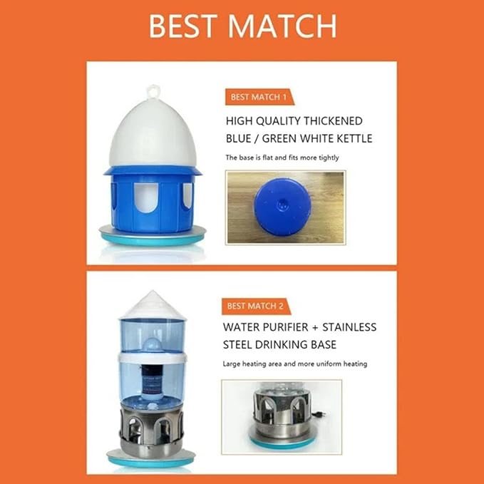 Chicken Water Heater for Winter,Chicken WatererHeater Base for Metal Plastic Poultry Founts Waterer,Freeze Proof ChickenWater Heater for Winter,Heated Waterer for Chickens,Ducks & Outdoor Birds