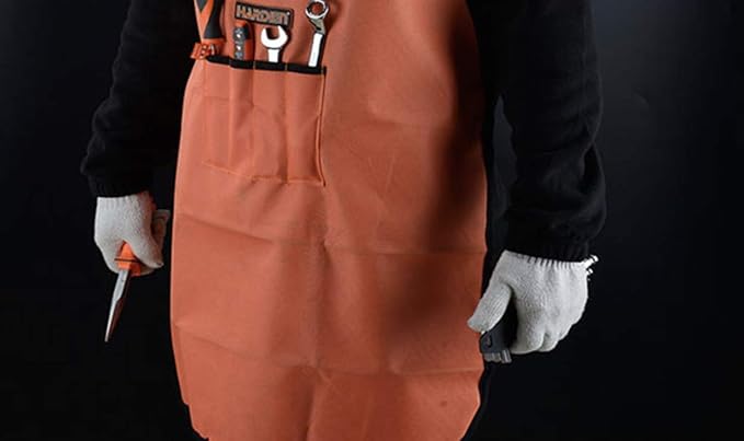 Edward Tools Shop Apron with Pockets - Oxford Apron for Painting, Woodworking, Electrician, Gardening - Easy Access Pockets - Belt with Adjustable Clip