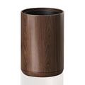 2.1 Gallon Metal Imitation Wood Grain Bathroom Trash Can, Modern, Open Top Wastebasket, Small Garbage Can for Under Desk Kitchen Home Office Bedroom (Round)
