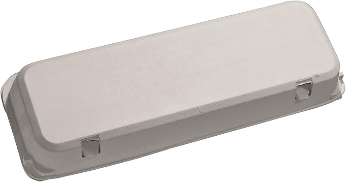 Blank 12-Egg Flat Top Paper Pulp Egg Carton with Nutrition Facts, Safe Handling Info, Optional UPC - 125 Pack