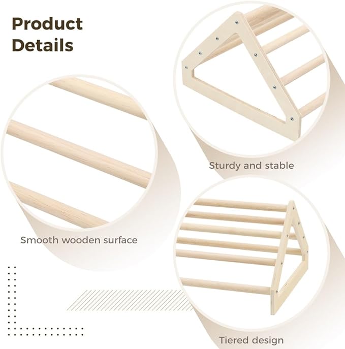 Wooden Chicken Roosting Bar, Multi-Tiered Perch for Chicks and Parrots, Natural Wood Jungle Gym Stand for Hens