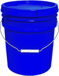 5-Gallon Bucket with Airtight Lid – Made in USA, Food Grade BPA Free Plastic, Heavy Duty Multi-Use, Metal Handle with Grip, Stackable Storage – Blue, 1 Pack