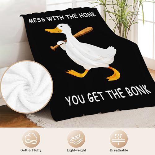 Duck Blanket for Boys Girls Funny Duck Lovers Gifts 50"x40" - Flannel - Image 4