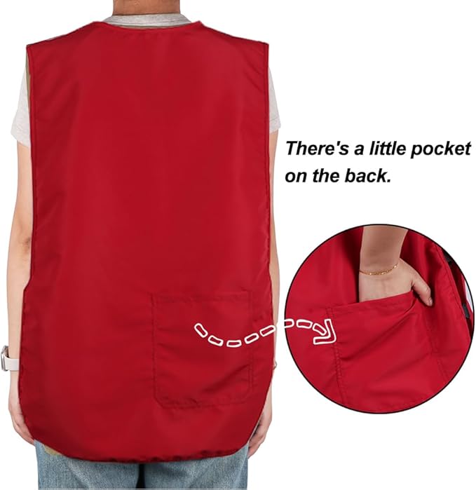 Waterproof Unisex Cobbler Apron with 4 Pockets Vest Style Ultralight Chef Waiter Work Overalls