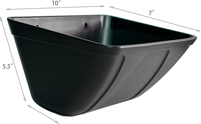 Hanging Chicken Feeder Trough for Goat Sheep Deer Poultry Duck Chicken Fence Feeder Livestock Feeding Container Goats Supplies Feeders Waterer Bucket (Black and White)