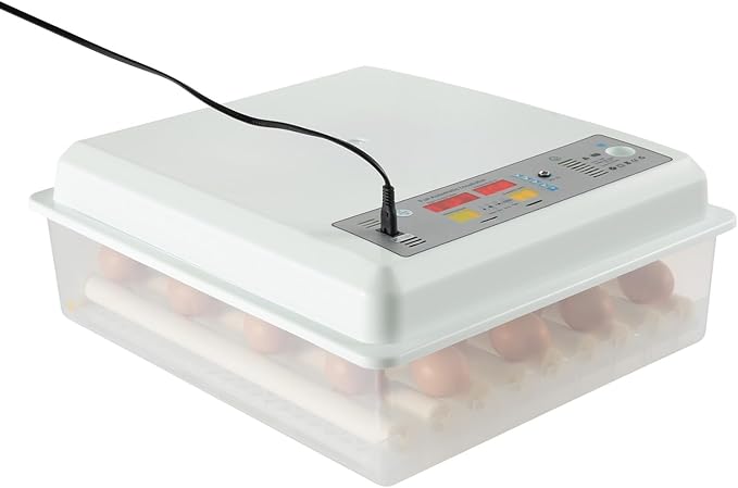 64 Egg Incubator Single Layer 3-in-1 Dual Power Digital Automatic Egg Turner with Temperature Control for Chicken Duck Goose Quail Eggs