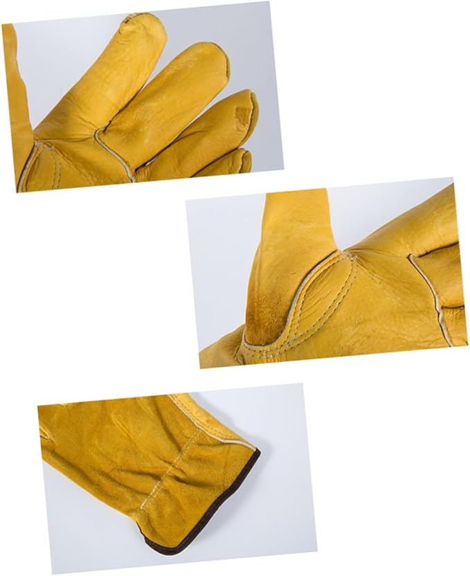 jojofuny 1pair Cattle Leather Protective Gardening Gloves Puncture-resistant for Electric Welding Cowhide Xl Easy to Clean for Garden Work and Handling Tasks