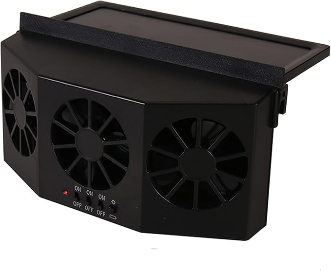 Car Solar Powered Window Exhaust Fan,Car Air Purifier,Car Solar Power Air Vent Radiator Fans for Backseat or Frontseat,Vehicle Ventilation Fan(Black)