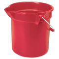 Rubbermaid Commercial Products BRUTE 10 Quart, Round Bucket, Red, Heavy-Duty Construction, for Professional/Janitorial Cleaners, Pack of 6