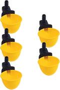 GAUN Automatic Chicken Waterer with Yellow Drinking Cups – 5 Pcs Poultry Water Dispenser for Chickens, Quail, Pigeons, Birds – Easy Clean & Install Hydration System