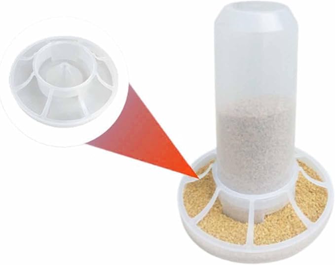 Automatic Chicken Feeder Feeder Bucket Inside No Waste with Ports Birds Dispenser for Goose Geese Quails Farm, for 350g Feed