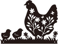 WADORN Metal Farmhouse Hen Wall Art Decor, Farmhouse Chicken Coop Metal Wall Art Hanging Decor Signs for Home Chicken Wall Sculpture Statues Decor for Dining room Porch Bedroom, 10.9x11.81 Inch, Hen
