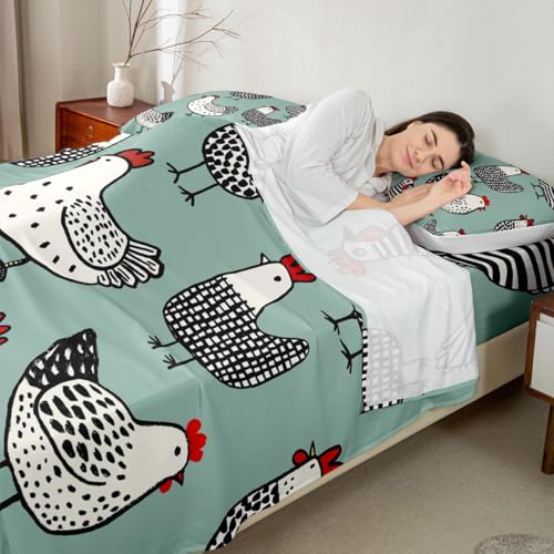 Erosebridal Chicken Sheet Set, Cartoon Chick Bed Sheets Queen Size - Multi 23, Microfiber, 4 Pack - Image 3