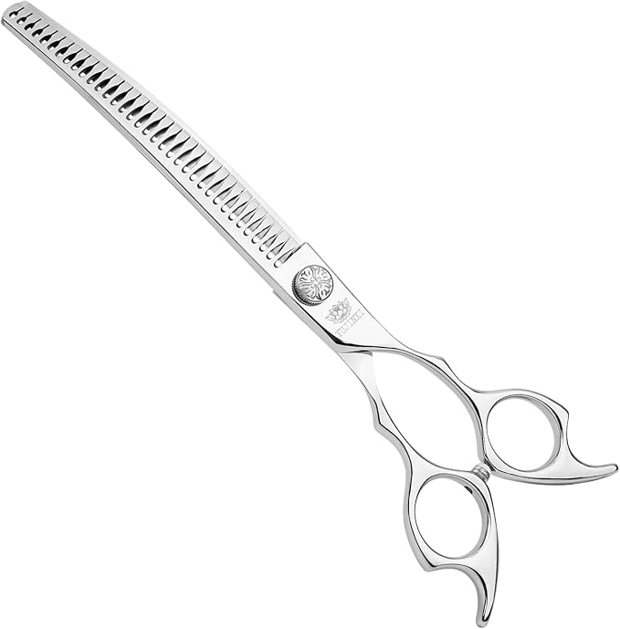 Curved Chunkers Shears Dog Grooming Professional 7.5 in Chunkers Scissors for Dogs Japan VG10 Stainless Steel Pet Grooming Thinning Scissors for Cut for Dogs and Cats.