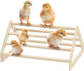 Wooden Chicken Roosting Bar, Multi-Tiered Perch for Chicks and Parrots, Natural Wood Jungle Gym Stand for Hens
