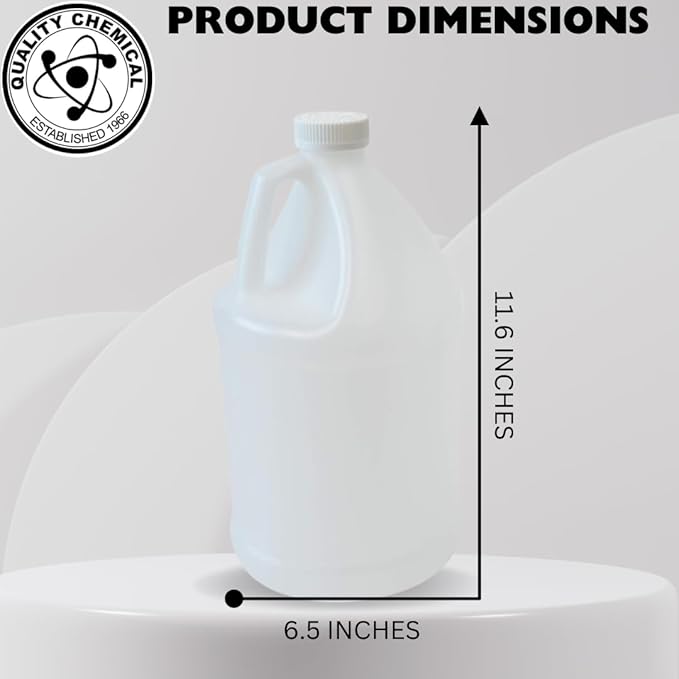 Quality Chemical Reusable 1-Gallon Plastic Jug – BPA-Free, Leak-Resistant, Secure Screw-on Lid, Ergonomic Handle, BPA Free, HDPE Plastic, Stackable, Versatile Design for Storage (Pack of 4)