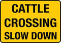 Cattle Crossing Slow Down Tin Sign Warning Metal Sign Vintage Wall Decor for Home Farm Bar Coffee Shop Club Decoration 8x12 Inch