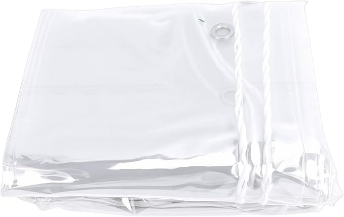 Chicken Coop Cover, 2x3m Transparent PVC Windproof Rainproof Winter Cover with 14 Elastic Straps and 10m Rope, for Porch Fences Terrace Courtyards Roofs Carports Balconies