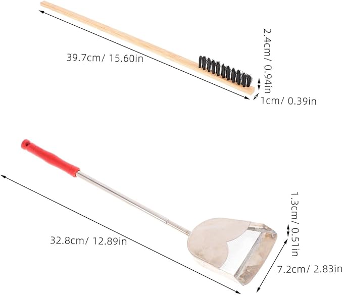 BESPORTBLE 2pcs Bird Cage Cleaning Brush Set Pet Bird Cage Cleaning Tools Brush Shovel for Stain Droppings Removal