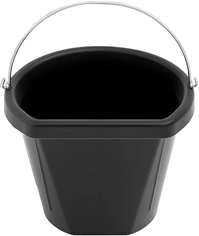 Horse Feed Bucket Water Bowl Multipurpose Storage Bin with Handle Utility Bucket Rubber Feeder for Outdoor Farm Pasture Ranch