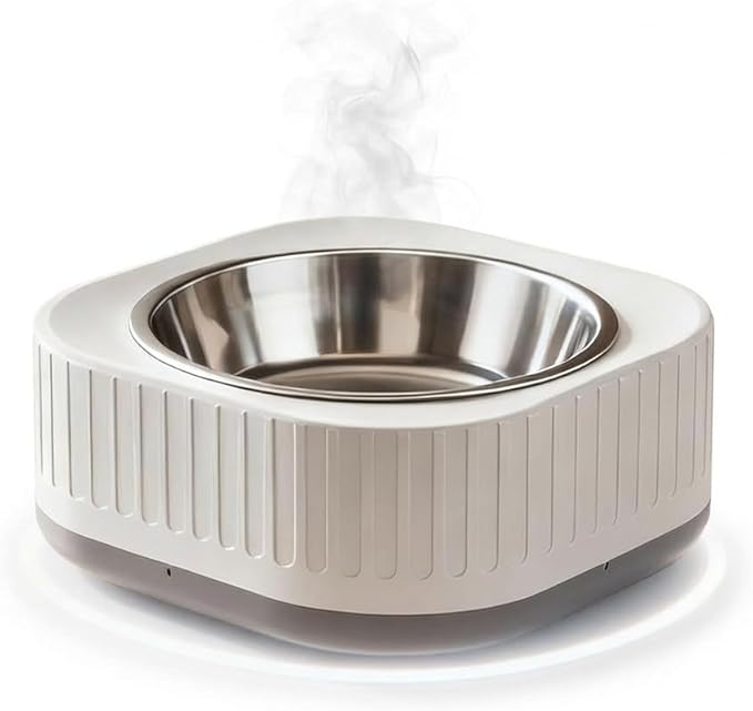 Heated Water Bowl, with Waterproof Design, Keeps Water Warm (35-40°C) in Gardens, Thermostatic Control Anti-Freeze Heated Pet Water Bowl for Chicken,Duck,Goose,Rabbit (Gray)