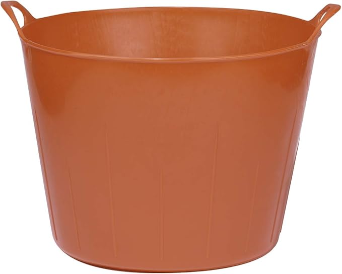 Little Giant® Poly/Rubber FlexTub Bucket | Ultra Durable & Versatile Farm Tub | Plastic Synthetic Gardening Tub (1, Red)
