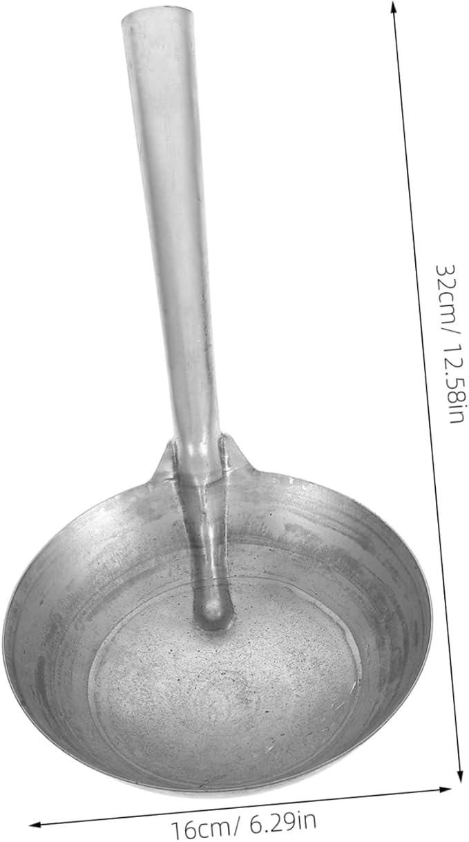 ibasenice Iron Spoon Water Scoop Metal Handle Ladle Heavy Duty Feed Shovel for Farming and Garden