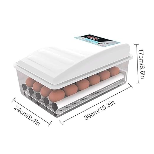 Egg Incubator with Automatic Turning, 36 Eggs Capacity, Digital Temperature Control, Dual Power, for Chicken, Duck, Goose, Birds