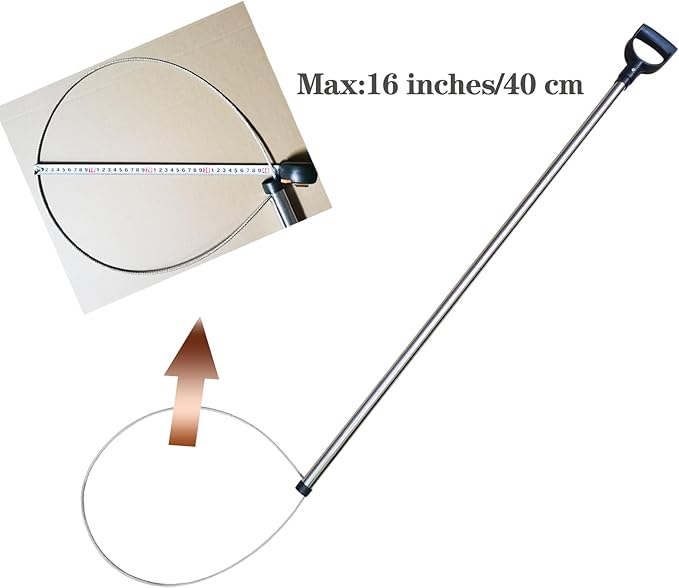 54'' Alligator Catcher Pole Extra Heavy Duty Capture Noose Stainless Steel Catching and Releasing Trap for Bulldogs Goats Wolves and Other Wildlife,2023 New Launch