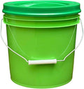 House Naturals 2 Gallon Food Grade - BPA Free Made in USA Buckets Lime Color pails with Screw On Gasket Lids (1, Lime - Green lids)