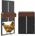 Automatic Chicken Coop Door Battery Powered, Aluminum Auto Chicken Coop Opener with Anti-Pinch Sensor, Smart Timer for Hens, Ducks, Geese Poultry