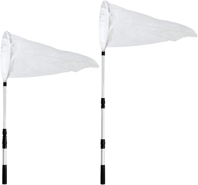 RESTCLOUD Large Insect and Butterfly Net with 14" Ring, 32" Net Depth, Extendable Handle to 36 Inches