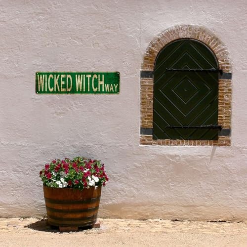 Wicked Witch Way Metal Tin Sign (4''x16''), Novelty Street Sign, Home Decor, Room Wall Decor, Restaurant, Bar, Cafe, Garage, Farmhouse Easter Gift