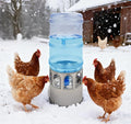 Chicken Water Heater with 5 Gallon Bucket, Heated Poultry Waterer with LED Display, Temp Adjustable(32-122℉), 80W, All-Season Use