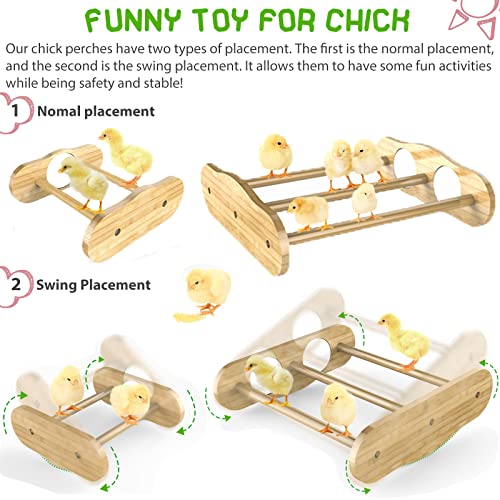Bamboo Chick Perch with Mirror, 2 Pack - 2 in 1 Chicken perches - Image 3