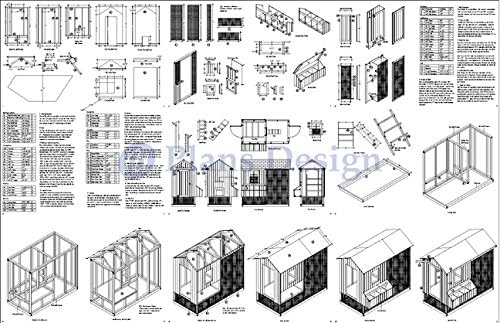 DIY Chicken Coop/Hen House 4 ft x 8 ft Gable/A Frame Roof Style Project Plans, Design 70408RG