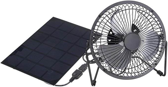 4Inch Solar Panel Fan Kit, USB 5W Solar Powered Pet House Cooling, Chicken Coop Ventilation, Small Space Cooling, Window Exhaust Fan For Shed, Chicken Coop, Greenhouse