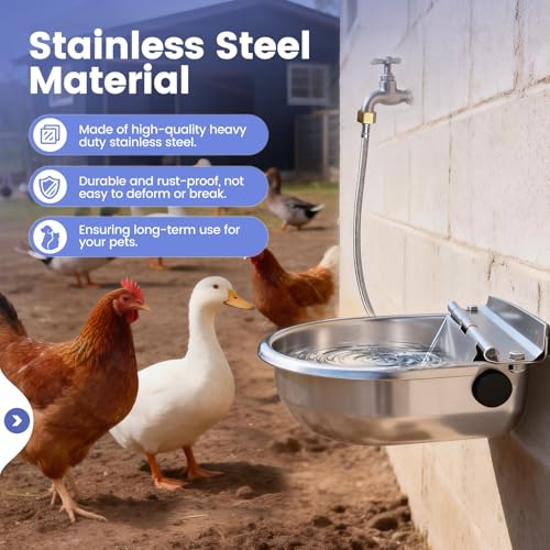 Automatic Dog Water Bowl Dispenser Outdoor, Wall Mountable - silver, Stainless Steel, 3 liters - Image 2