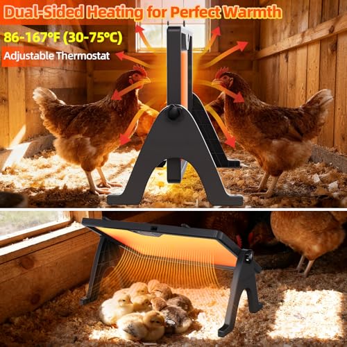 180W Smart Brooder Heat Plate with Remote, Dual-Sided Brooder Plate - Charcoal Black, ABS + aluminum-plastic panel, 4 Timer Modes - Image 3