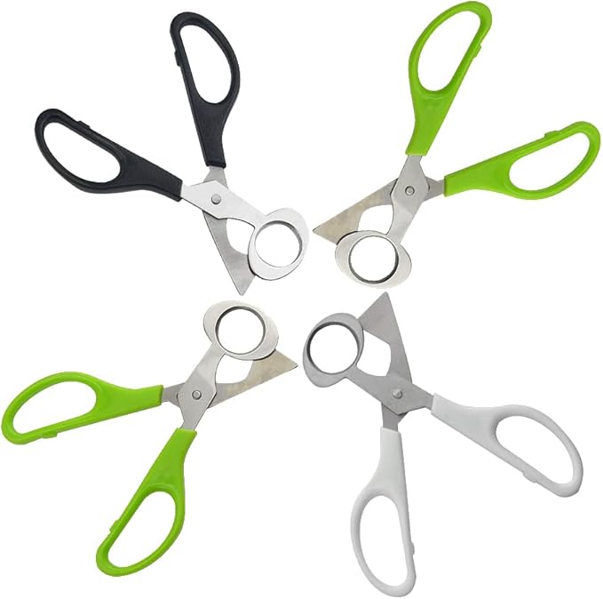 12Pack Stainless Steel Quail Egg Cutter Scissors Quail and Pigeon Egg Cutter Tool Quail Scissors Opener Quail Egg Cracker for Home Kitchen (Three Colors), Black+White+Grass (EGG-12P)