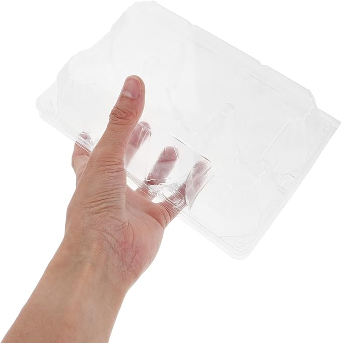 Homoyoyo Plastic Duck Egg Cartons 6 Count Goose Egg Carton Jumbo Empty Cheap Bulk for Refrigerator Chicken Farm Markets Display 8.27x5.51x3.74 Inch for Display and Gift