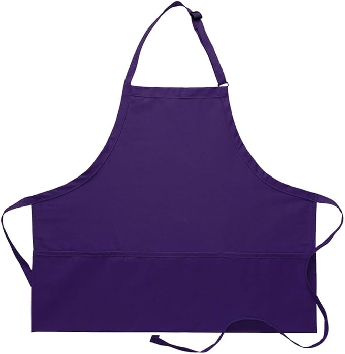 DayStar Apparel Premium Quality 3-Pocket Bib Apron with Adjustable Neck and Extra Long Ties - Style 200