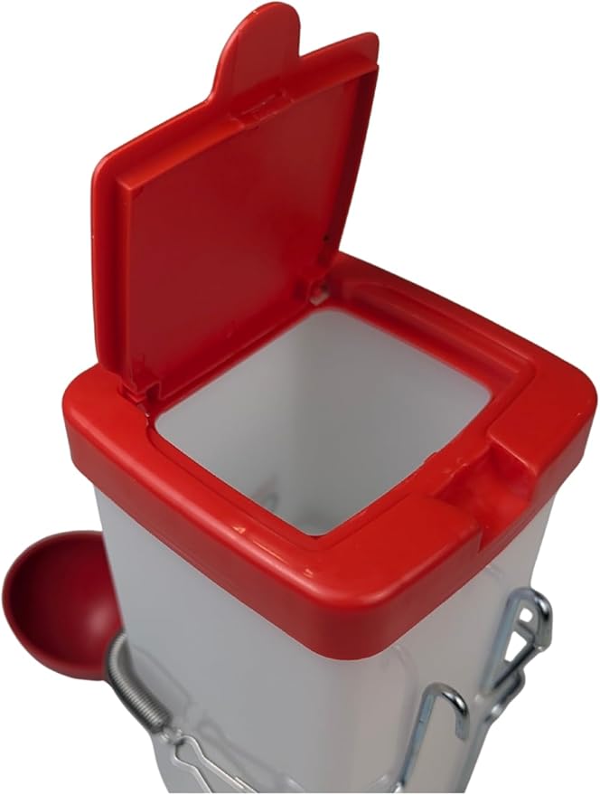 Hen's Choice™ 1L (32 oz) Drinker W/Cup, Nipple, & Wire Bracket for Poultry & Small Animals, Chick Waterer, Red