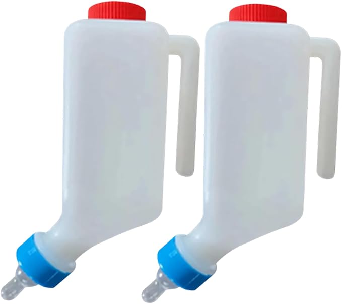2lots Detachable Poultry Milk Feeders Bottle with Secure Hanging Hook Lamb Feeders for Farm Use Animal Milk