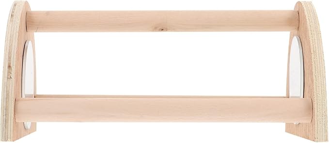 POPETPOP Wood Chicken Perch with Mirror Roosting Bar Training Perch Standing Stick Rack Fun Toys for Coop and Brooder Bird Hens Parrots Macaw